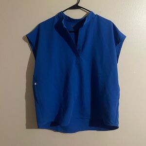 Figs Royal Blue Scrub Top Size Small